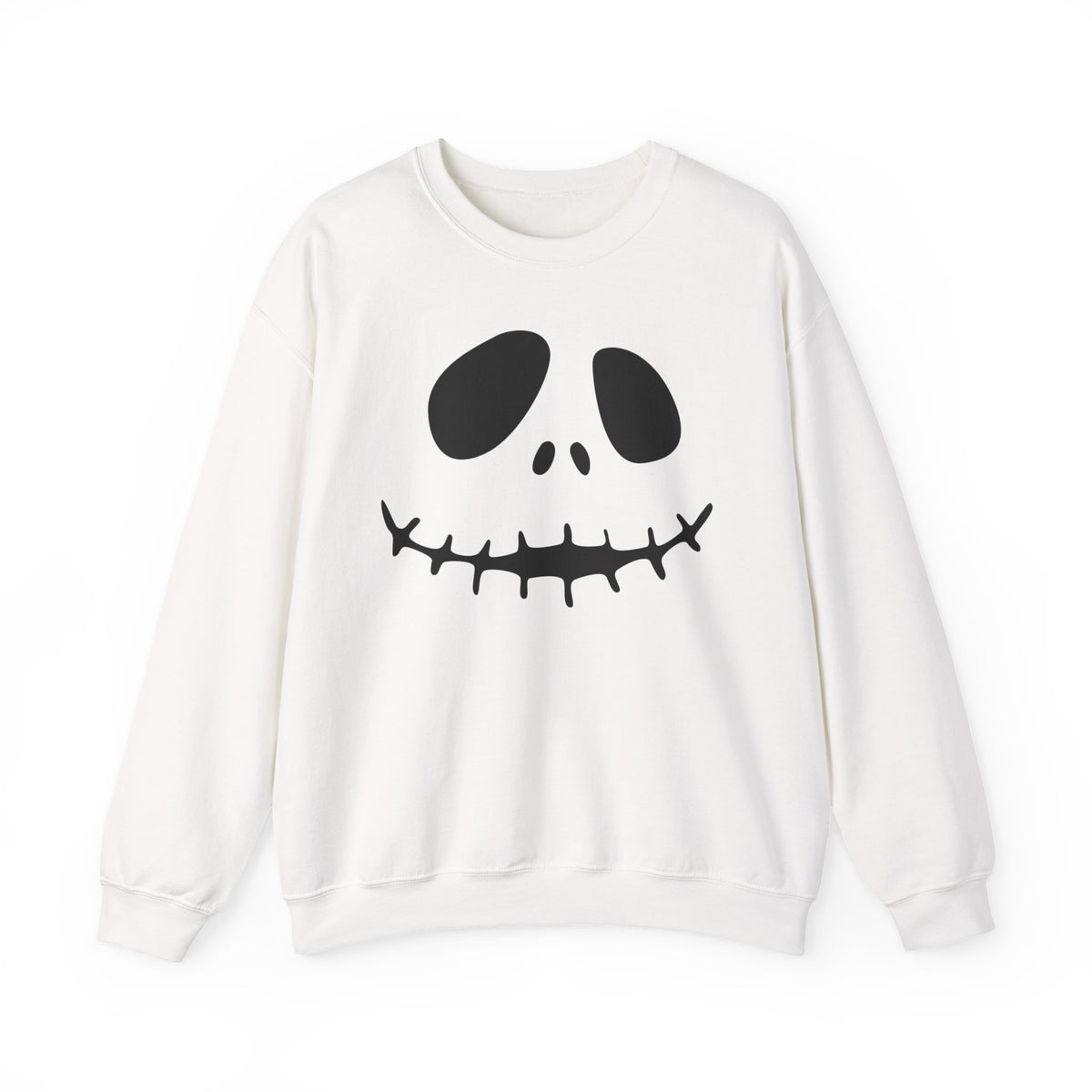 Skull Smile Crewneck Sweatshirt — Minimal Halloween Jack-O'-Lantern Face