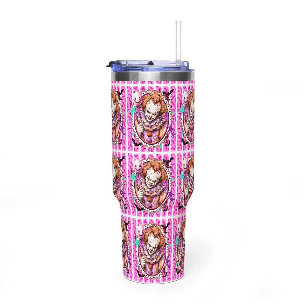 40oz Penny Wise Horror Clown Tumbler — Pink Pennywise Stainless Steel Vacuum Bottle