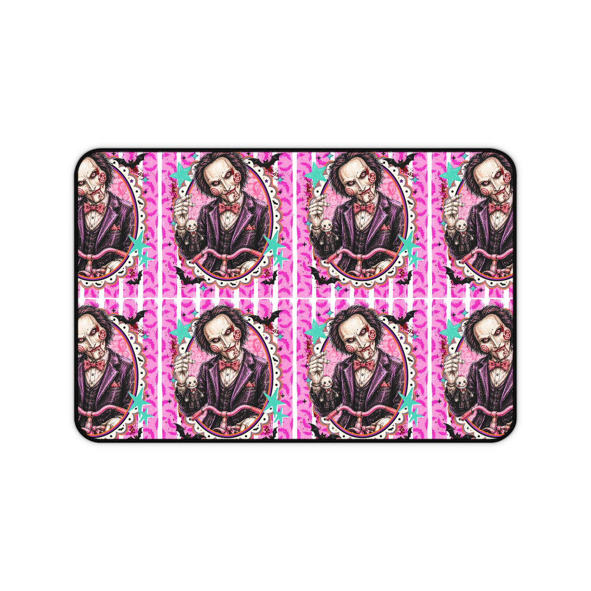 Gothic Victorian Skull Desk Mat — Pink Patterned Gaming/Office Mouse Pad