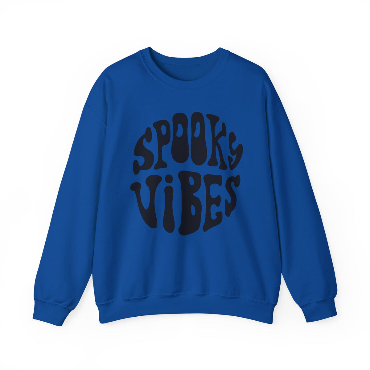 Spooky Vibes Crewneck Sweatshirt – Halloween Retro Groovy Graphic