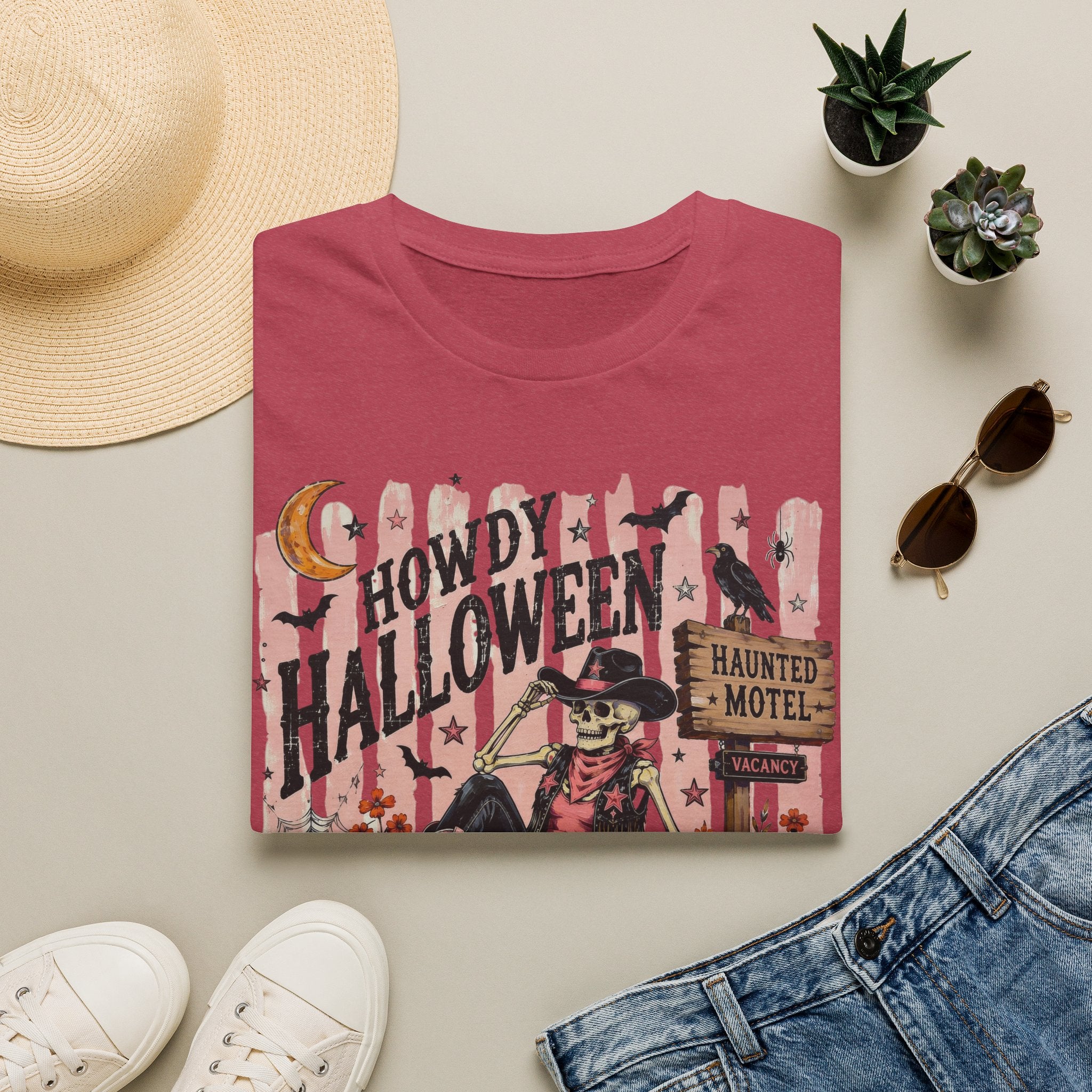 Howdy Halloween T-Shirt — Western Haunted Motel Pumpkin Skull Tee