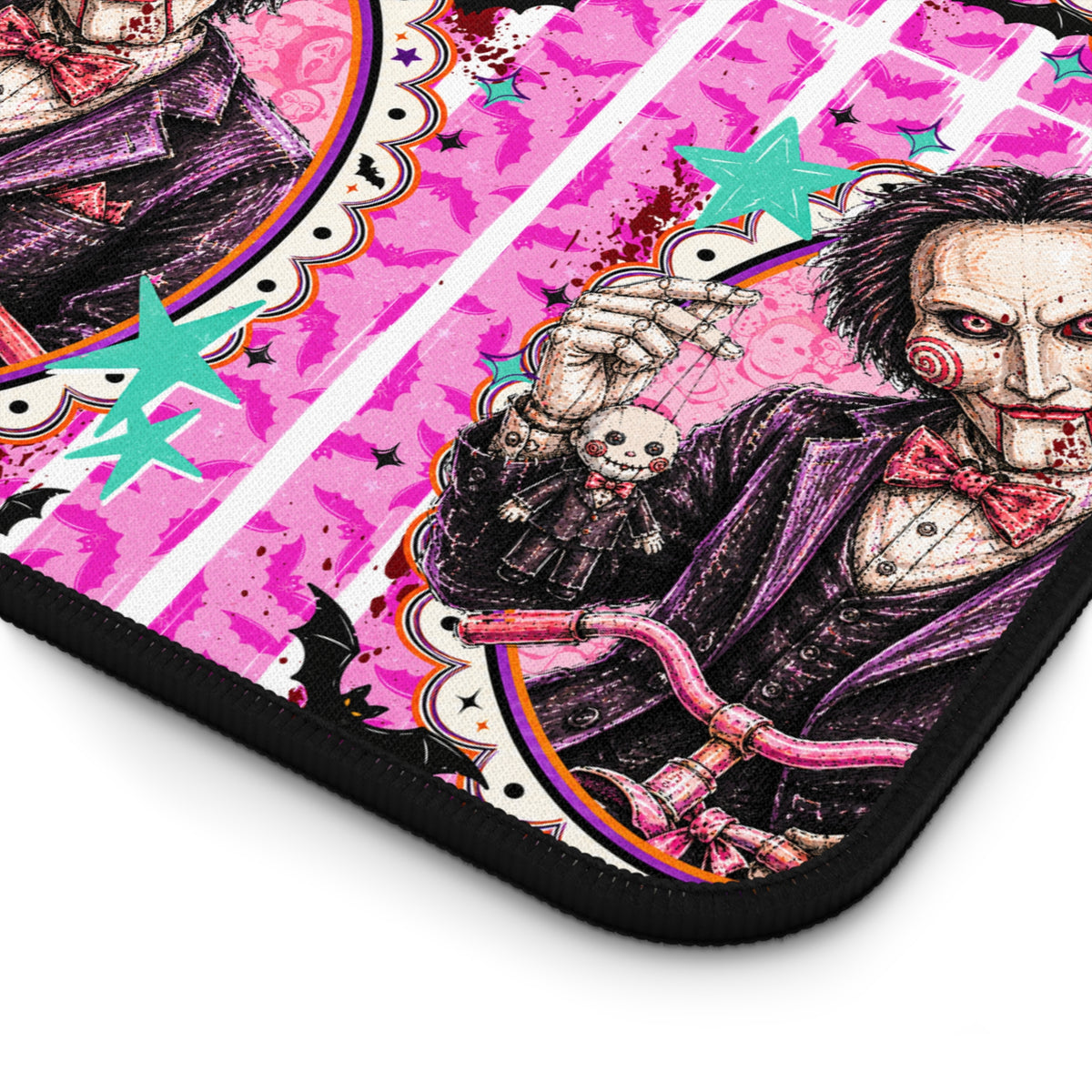Gothic Victorian Skull Desk Mat — Pink Patterned Gaming/Office Mouse Pad