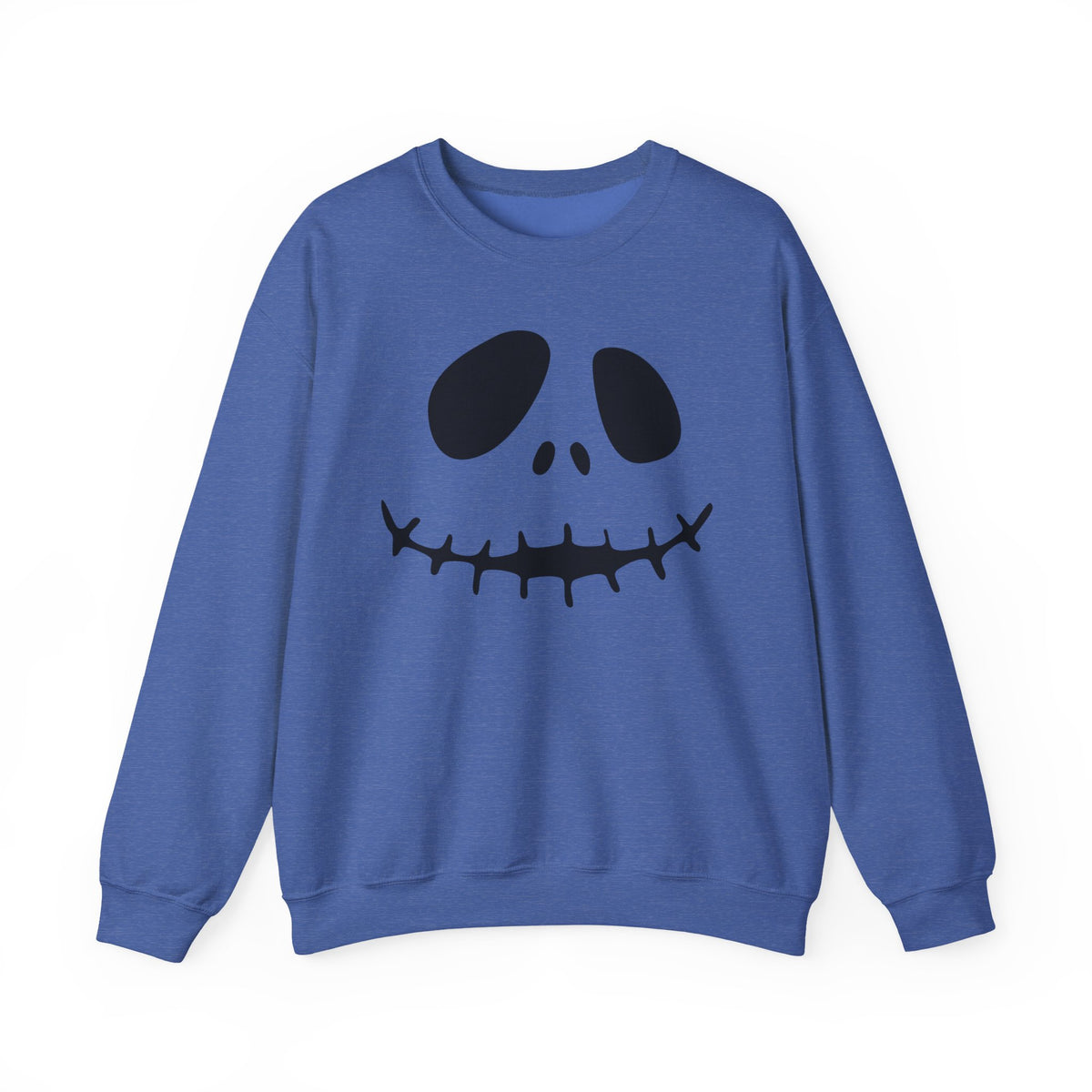 Skull Smile Crewneck Sweatshirt — Minimal Halloween Jack-O'-Lantern Face
