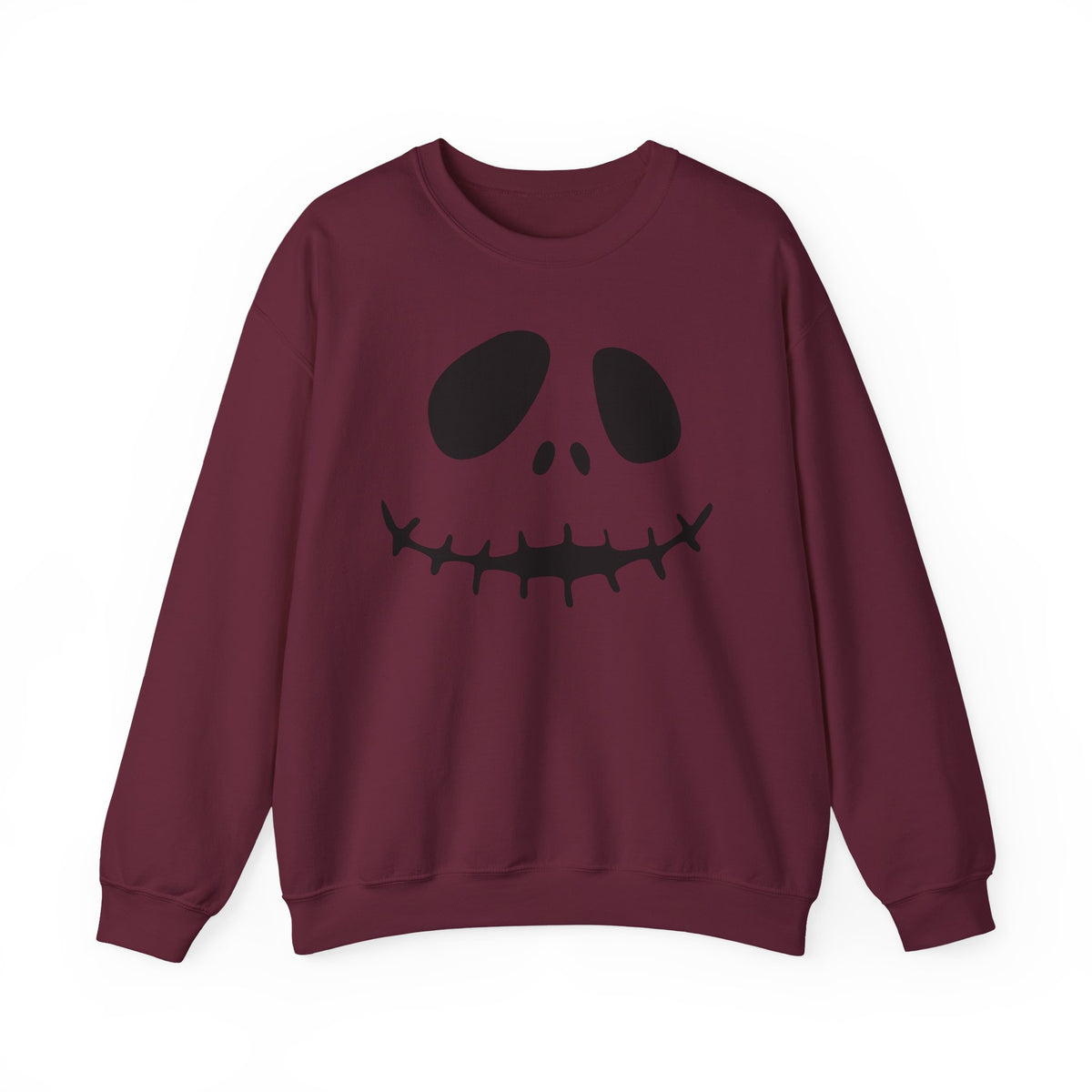 Skull Smile Crewneck Sweatshirt — Minimal Halloween Jack-O'-Lantern Face