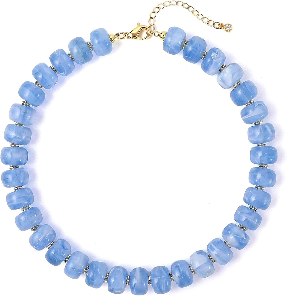 Chunky Resin Beaded Statement Necklace
