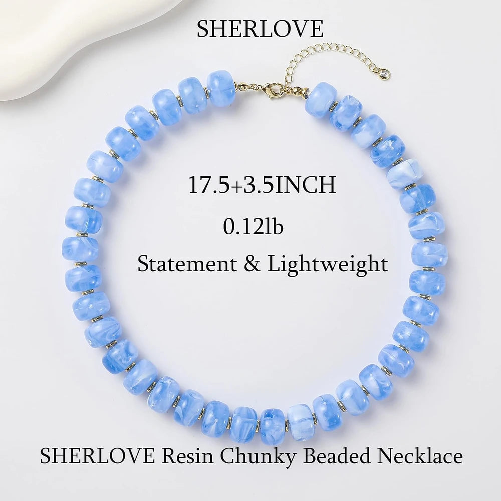 Chunky Resin Beaded Statement Necklace