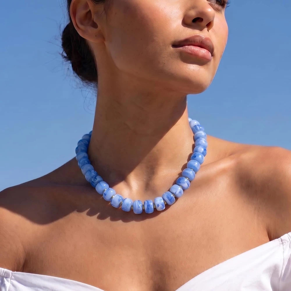 Chunky Resin Beaded Statement Necklace