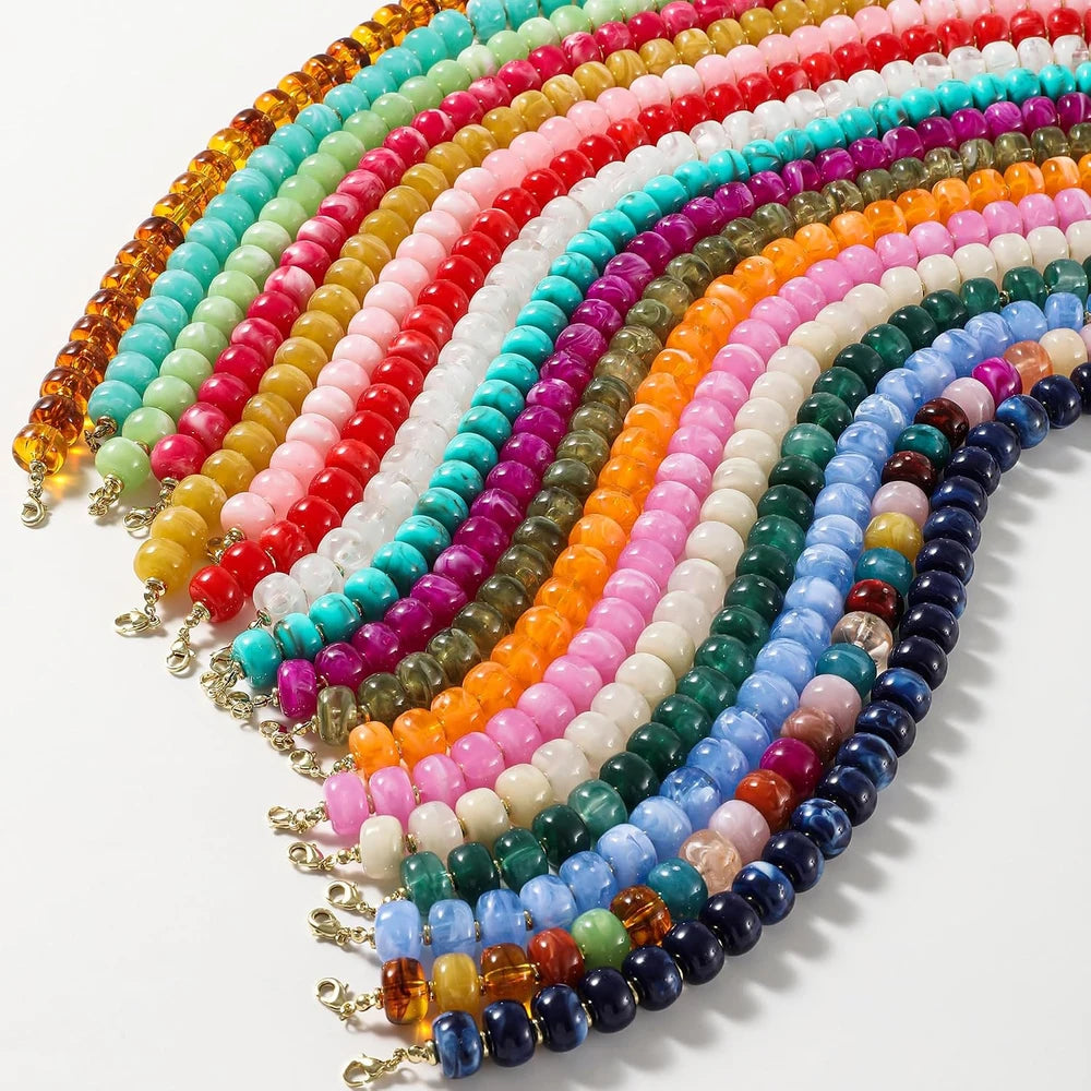 Chunky Resin Beaded Statement Necklace