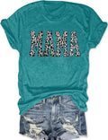 Mama Shirts for Women: Embroidered Mom Tshirts Leopard Mama Tees