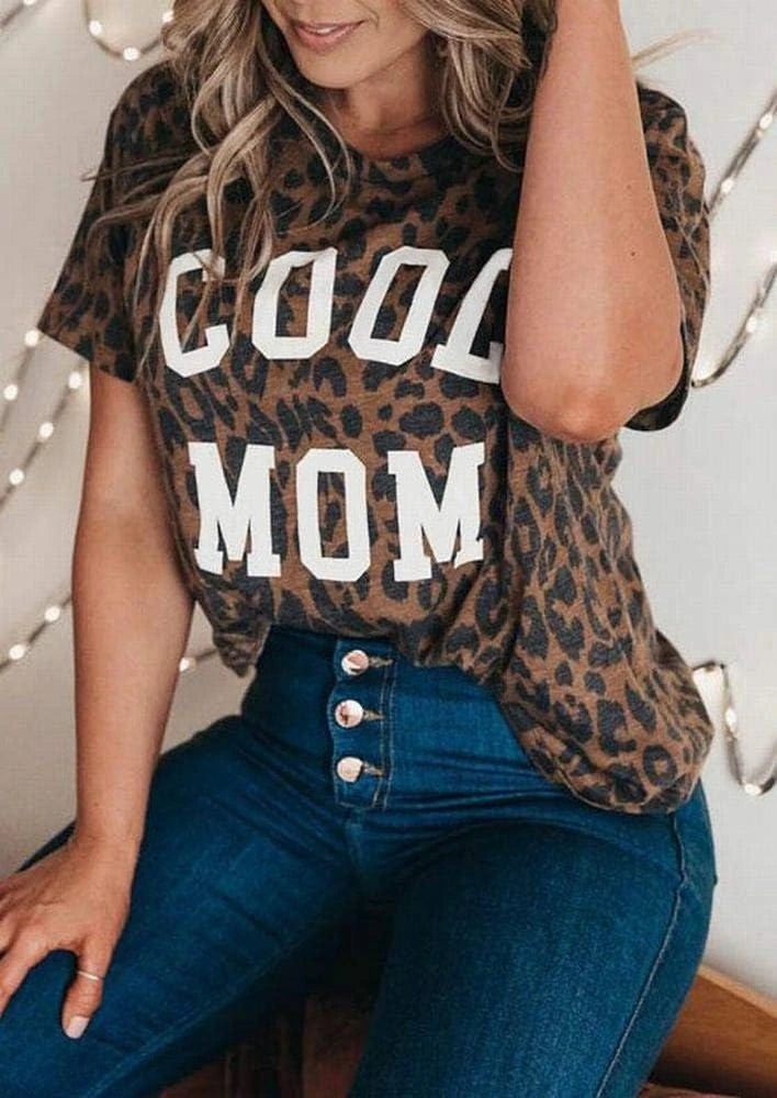 Leopard Print Mama Graphic Tee