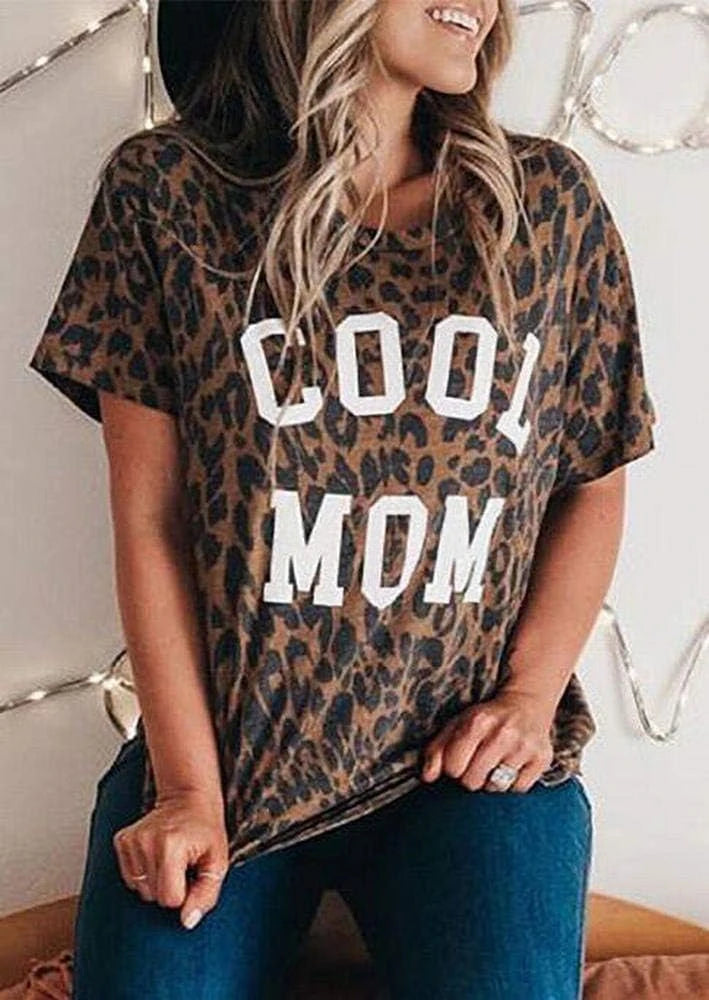 Leopard Print Mama Graphic Tee