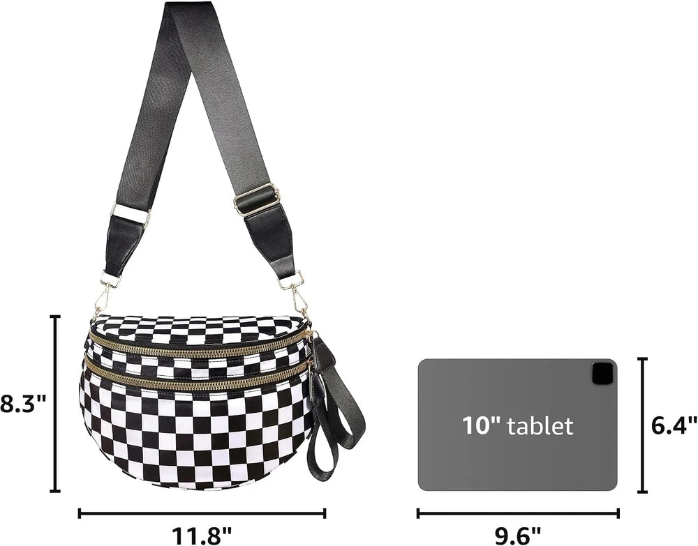 Checkered Crossbody Sling Bag