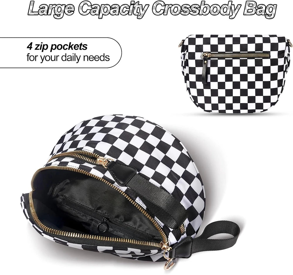Checkered Crossbody Sling Bag
