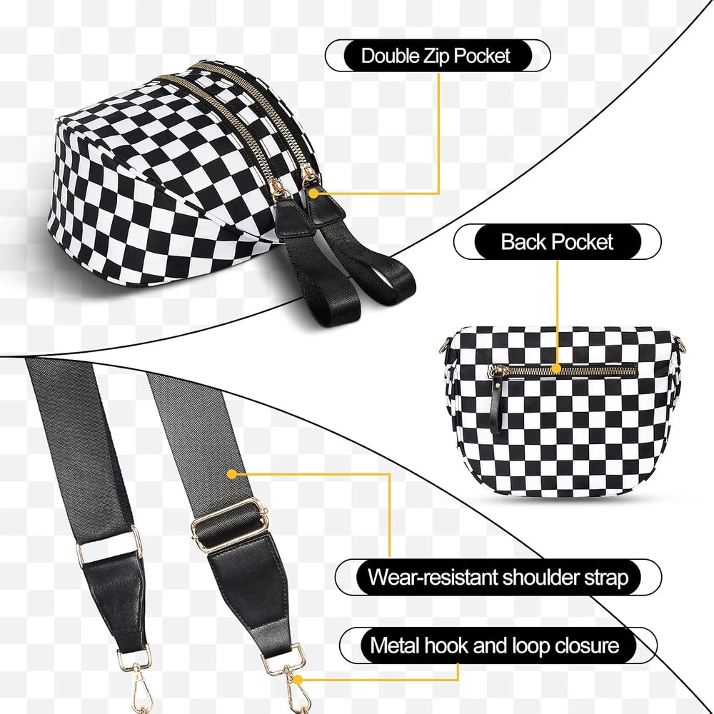 Checkered Crossbody Sling Bag