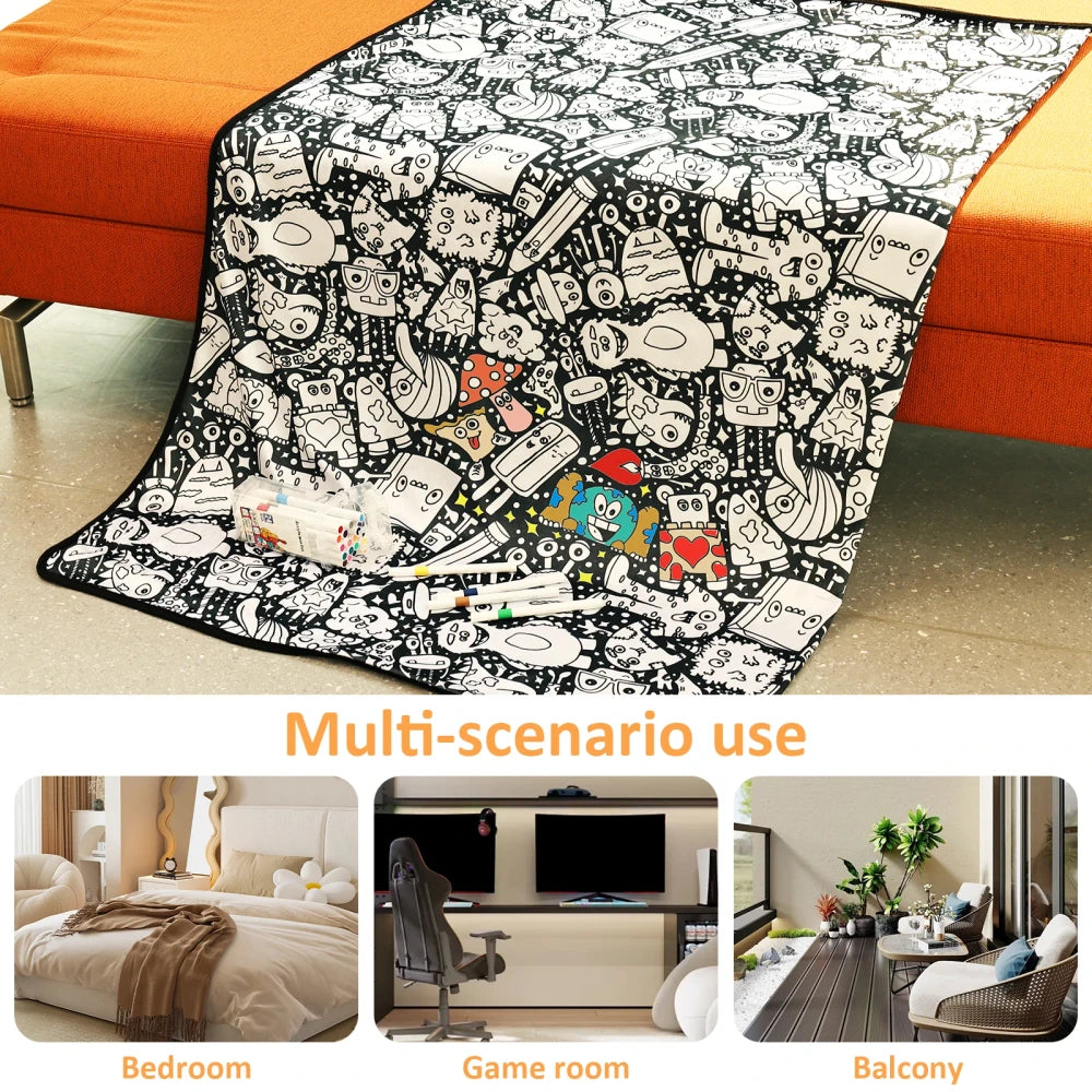 DIY Coloring Blanket with Markers