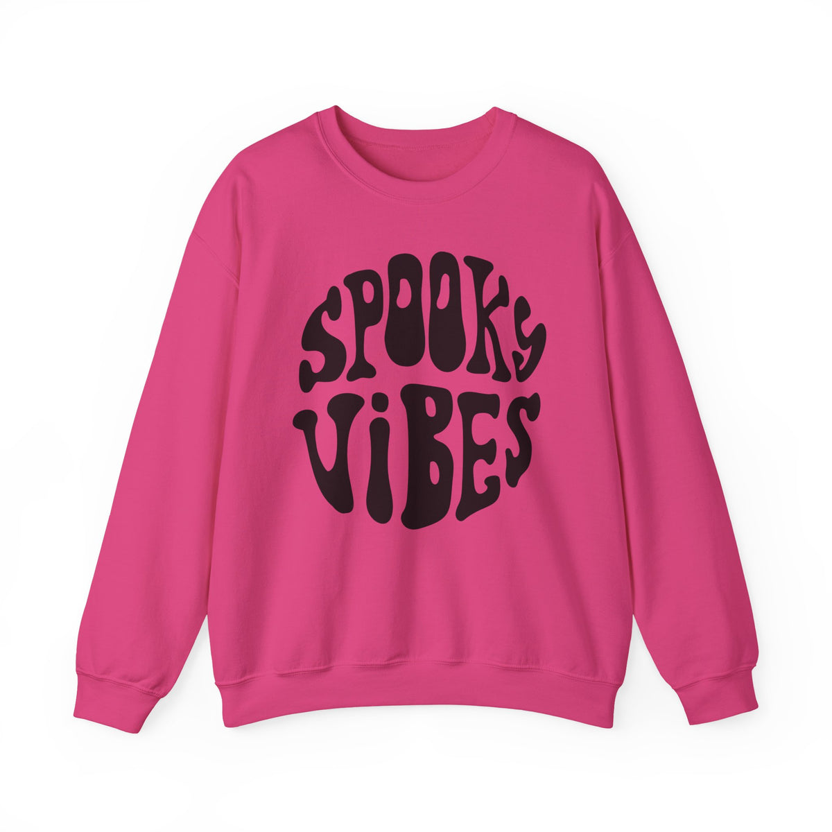 Spooky Vibes Crewneck Sweatshirt – Halloween Retro Groovy Graphic