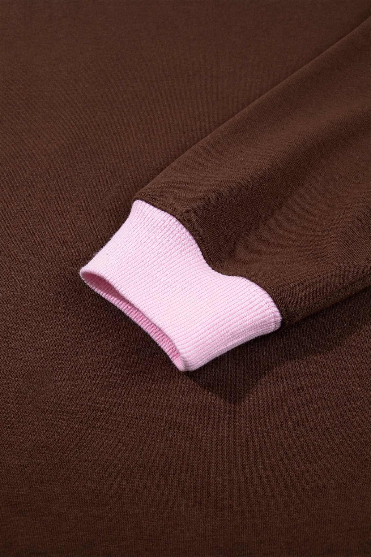 Pink Polka Dot Letter Graphic Colorblock Tunic Sweatshirt