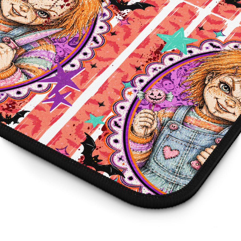 Chucky Pattern Desk Mat — Horror Movie Slasher Office Mousepad