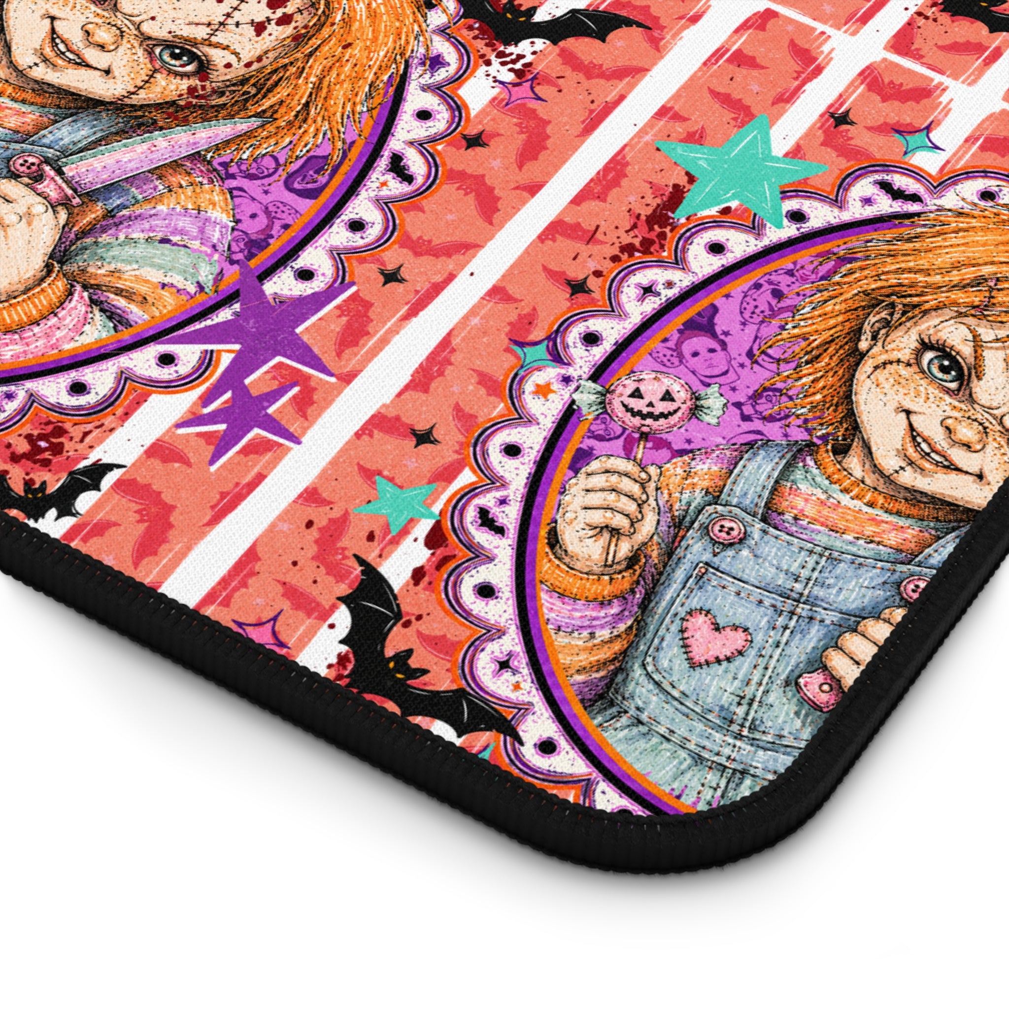Chucky Pattern Desk Mat — Horror Movie Slasher Office Mousepad