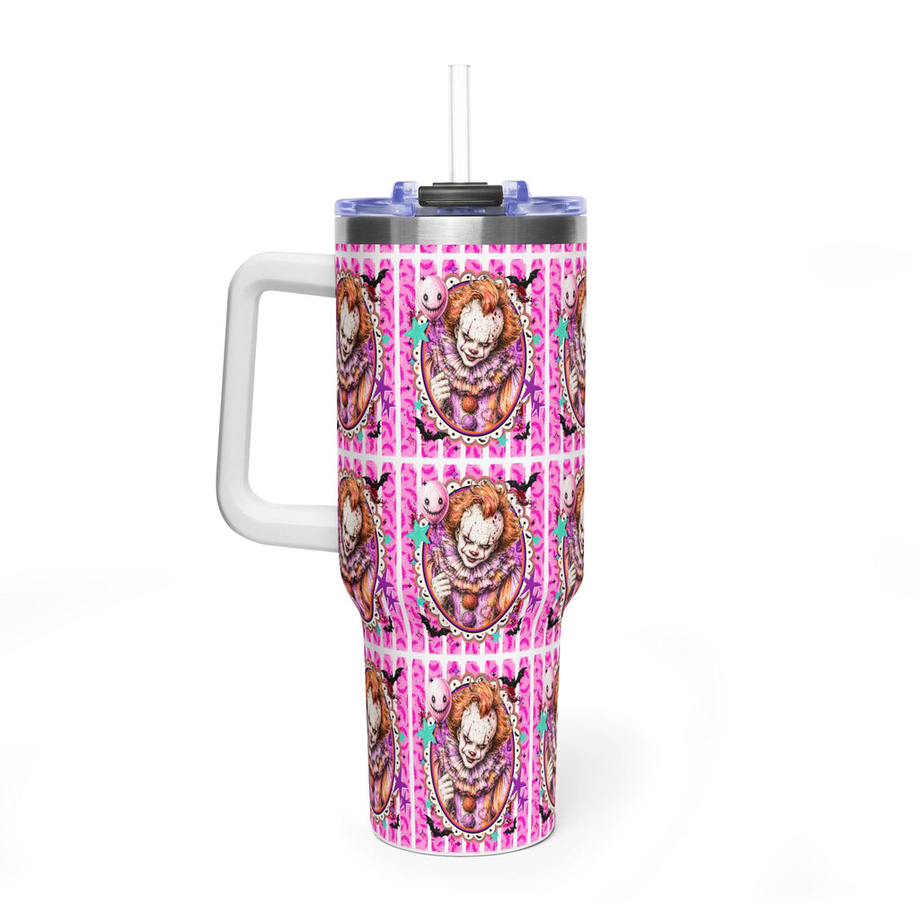 40oz Penny Wise Horror Clown Tumbler — Pink Pennywise Stainless Steel Vacuum Bottle