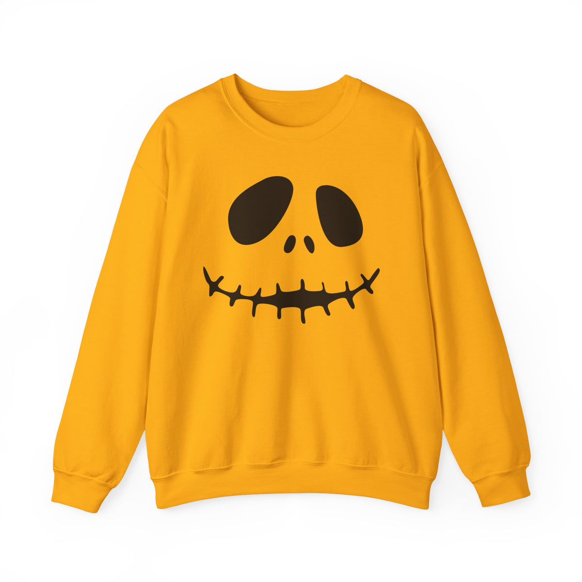 Skull Smile Crewneck Sweatshirt — Minimal Halloween Jack-O'-Lantern Face