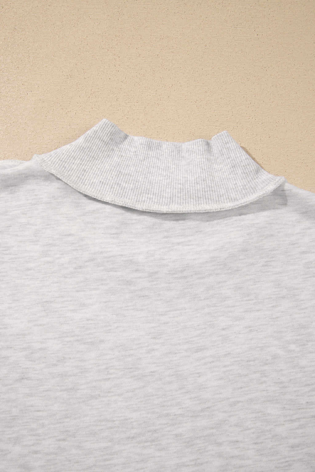 Gray High Neck Polka Dot Slogan Printed Baggy Sweatshirt