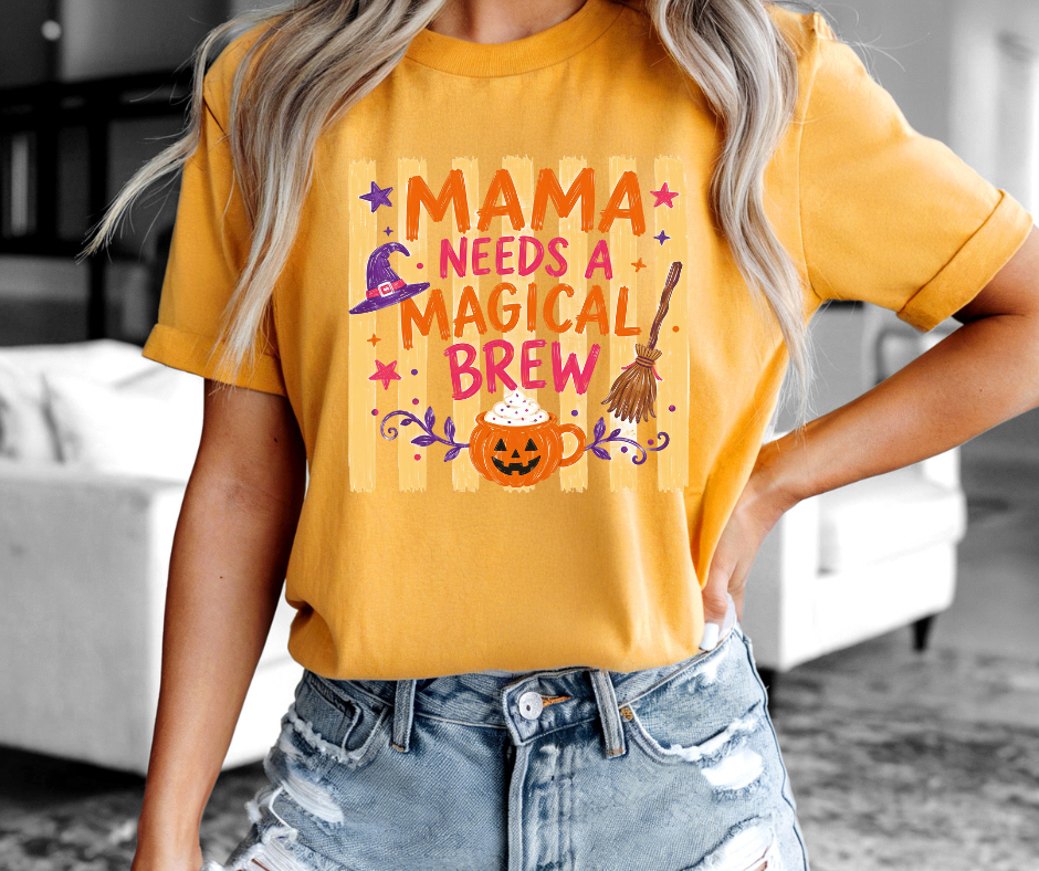 Mama Needs a Magical Brew Halloween Tee