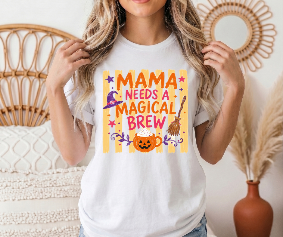 Mama Needs a Magical Brew Halloween Tee