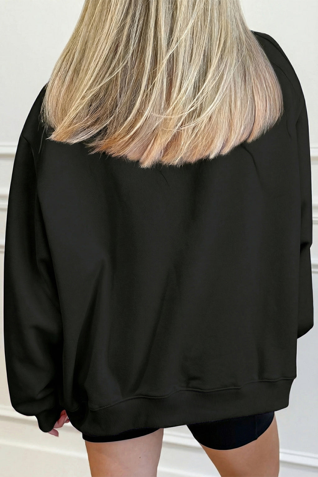 Womens Solid Color Oversized Mock Neck Sweatshirt