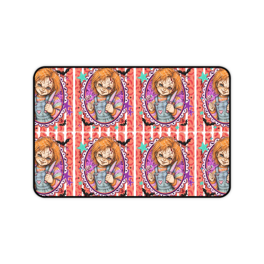Chucky Pattern Desk Mat — Horror Movie Slasher Office Mousepad
