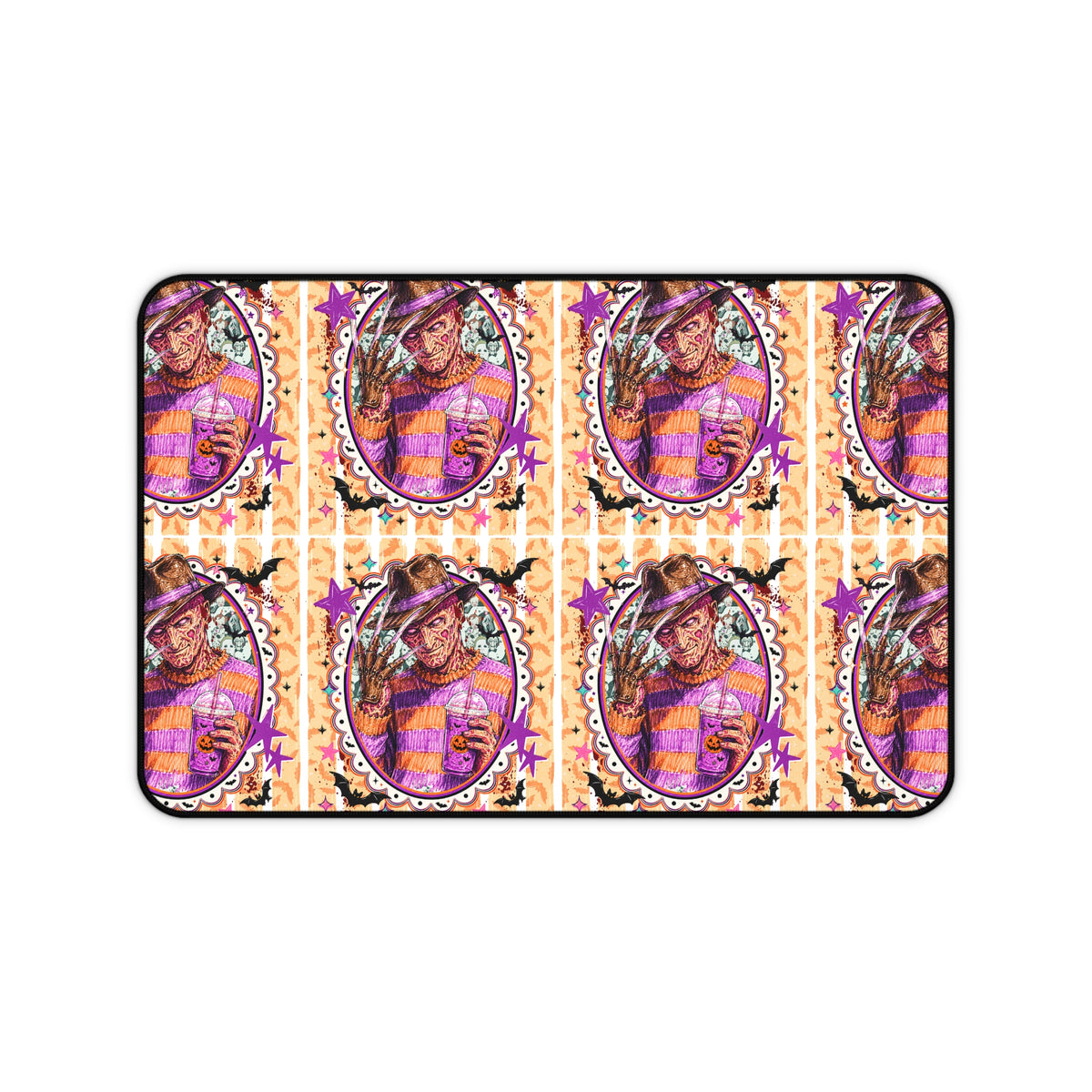 Freddy Krueger Pattern Desk Mat — Retro Horror Gaming Mouse Pad