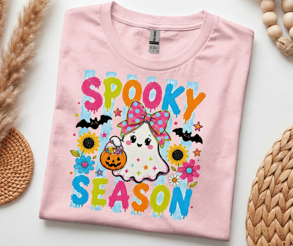 Spooky Season Shirt — Cute Ghost Pumpkin Halloween Tee