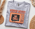 Horror Movies and Chill T-Shirt — Retro TV Graphic Tee for Horror Fans