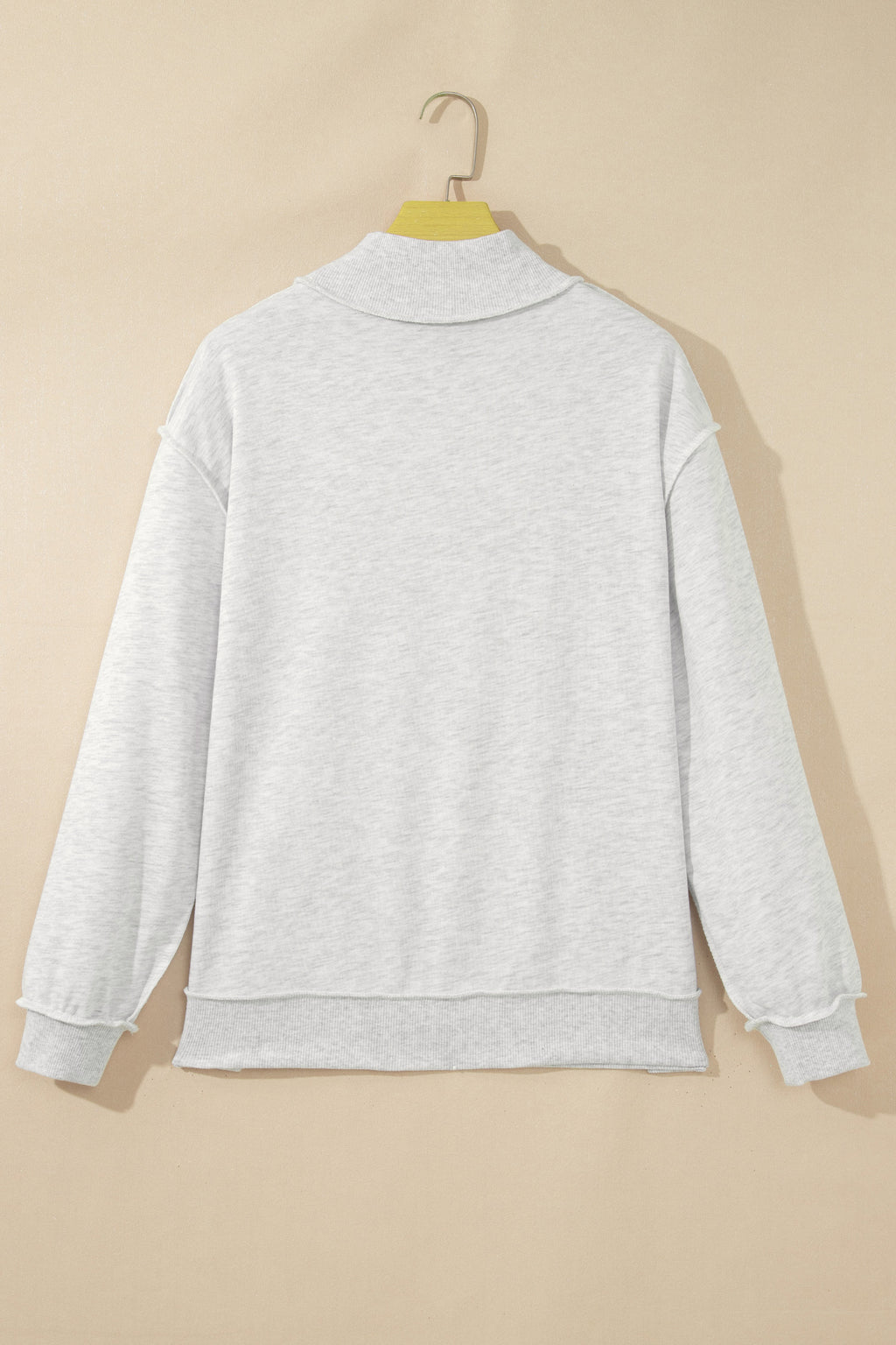Gray High Neck Polka Dot Slogan Printed Baggy Sweatshirt