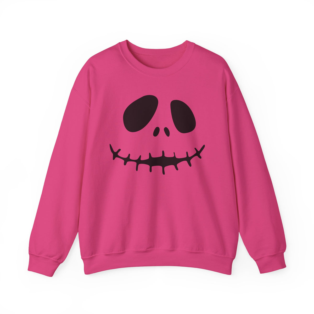 Skull Smile Crewneck Sweatshirt — Minimal Halloween Jack-O'-Lantern Face