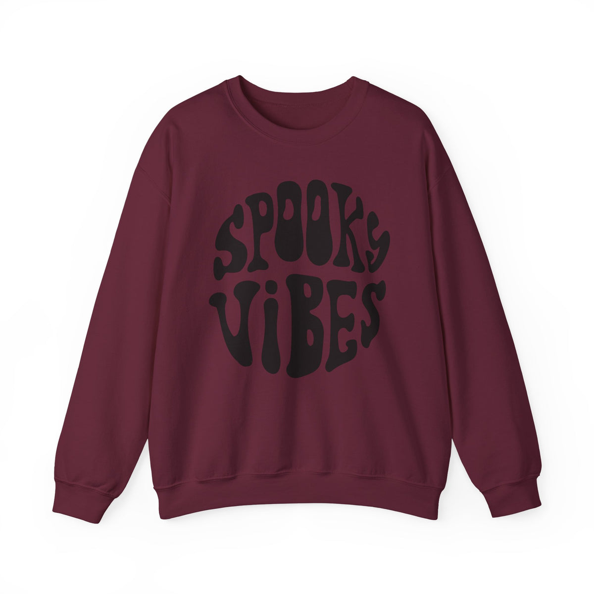 Spooky Vibes Crewneck Sweatshirt – Halloween Retro Groovy Graphic