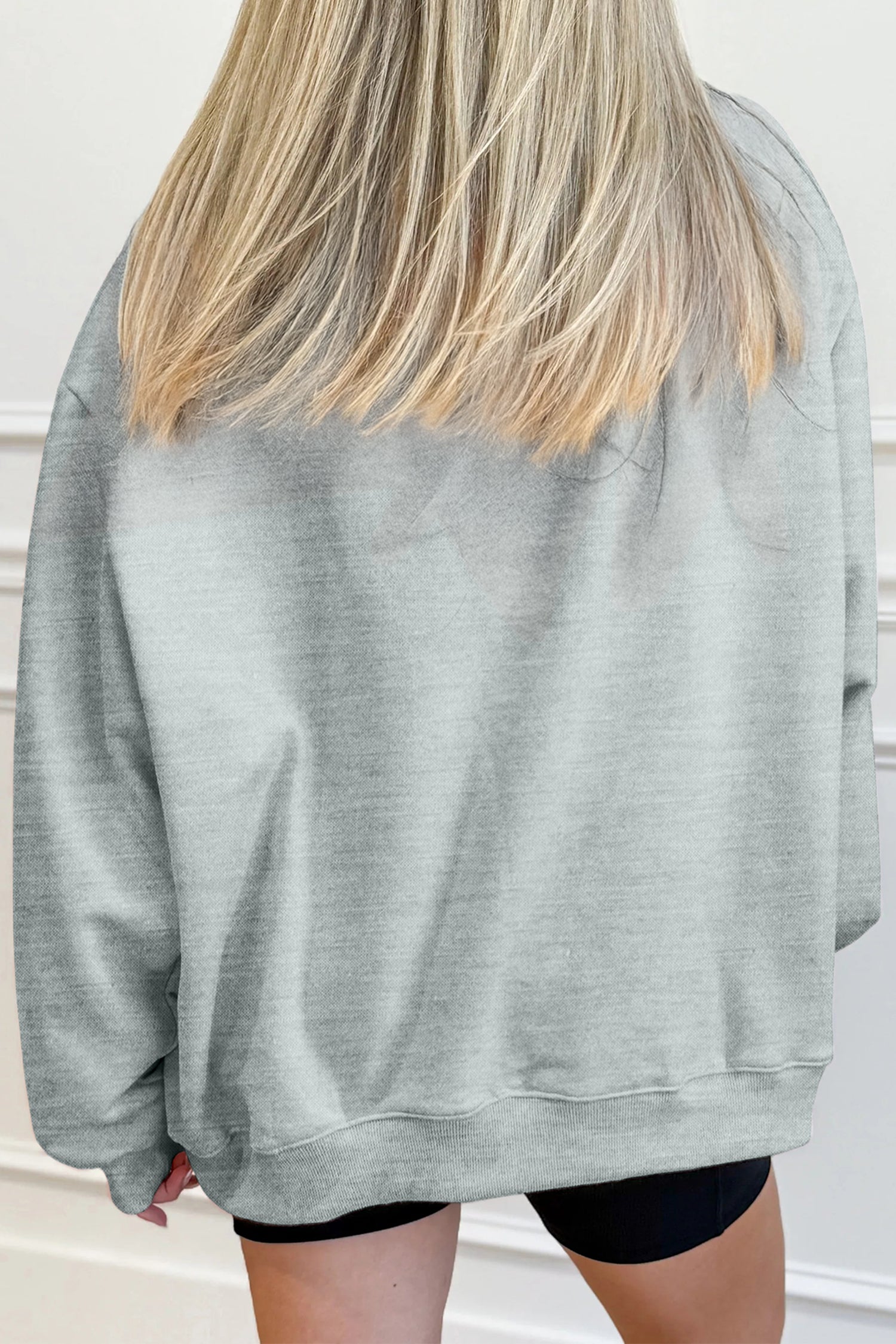 Womens Solid Color Oversized Mock Neck Sweatshirt
