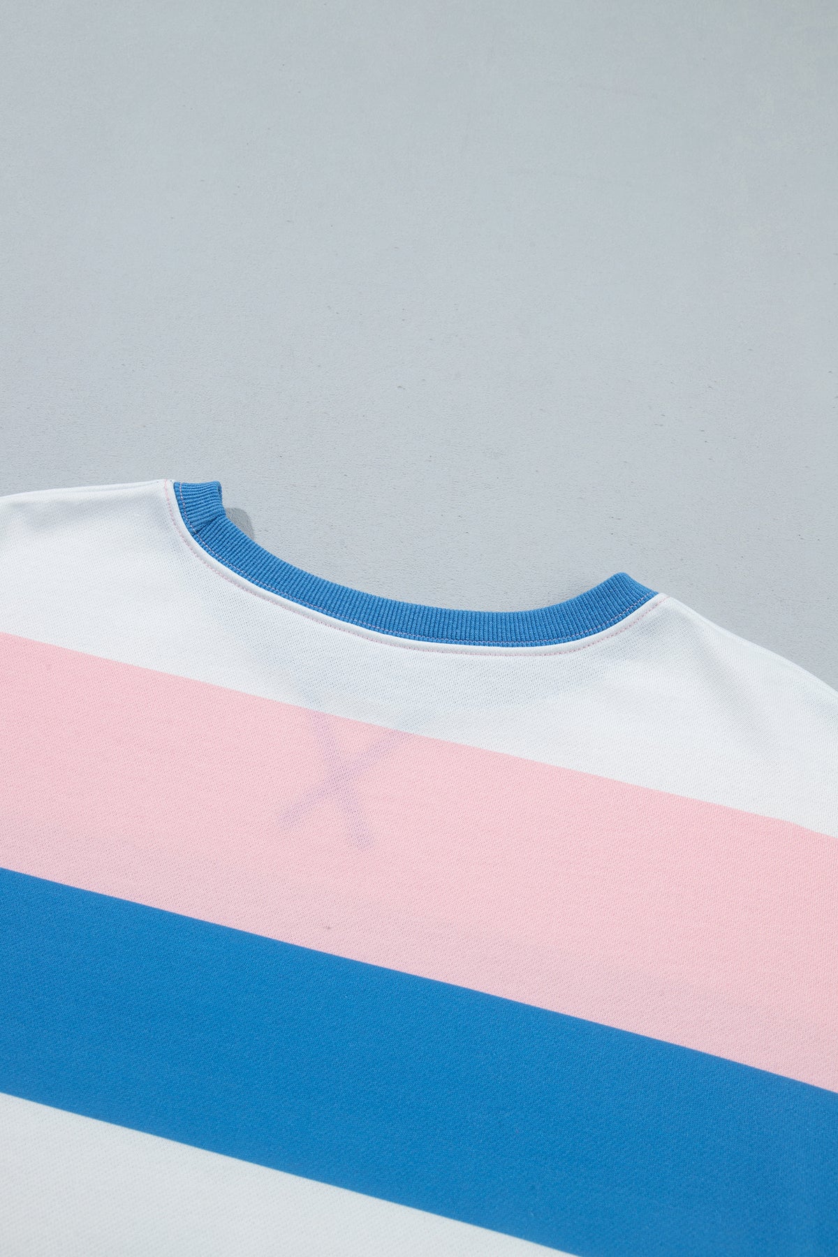 Pink Stripe Side Split Oversized Long Sleeve Top