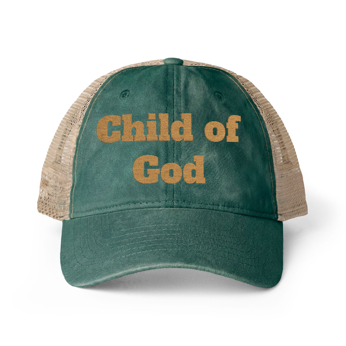 Women's Washed Ponyhole breathable Mesh-Back Caps with Ponytail Hole