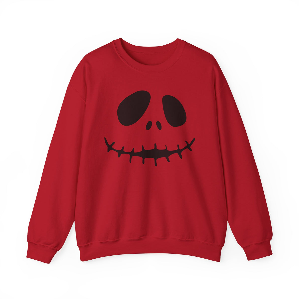 Skull Smile Crewneck Sweatshirt — Minimal Halloween Jack-O'-Lantern Face