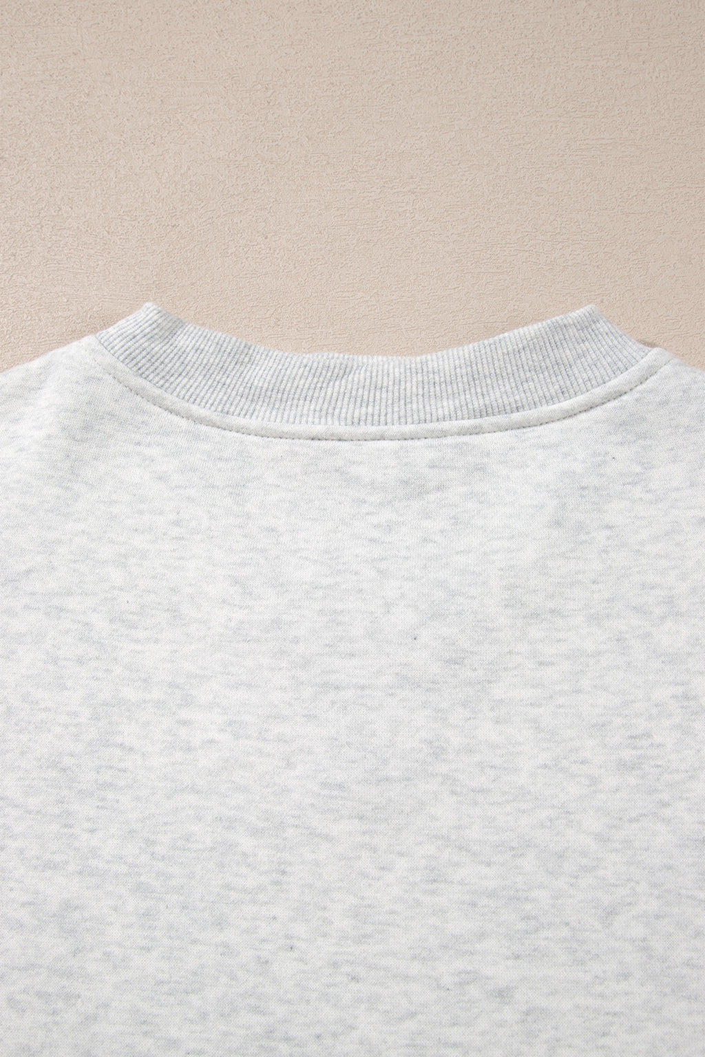 Light Grey High Neck Ribbed Cuff Hem Sweatshirt