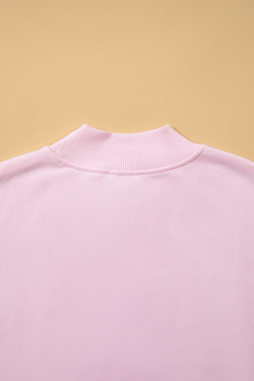 Chestnu COZY Embroidered Long Sleeve Stand Neck Shift Pullover Sweatshirt