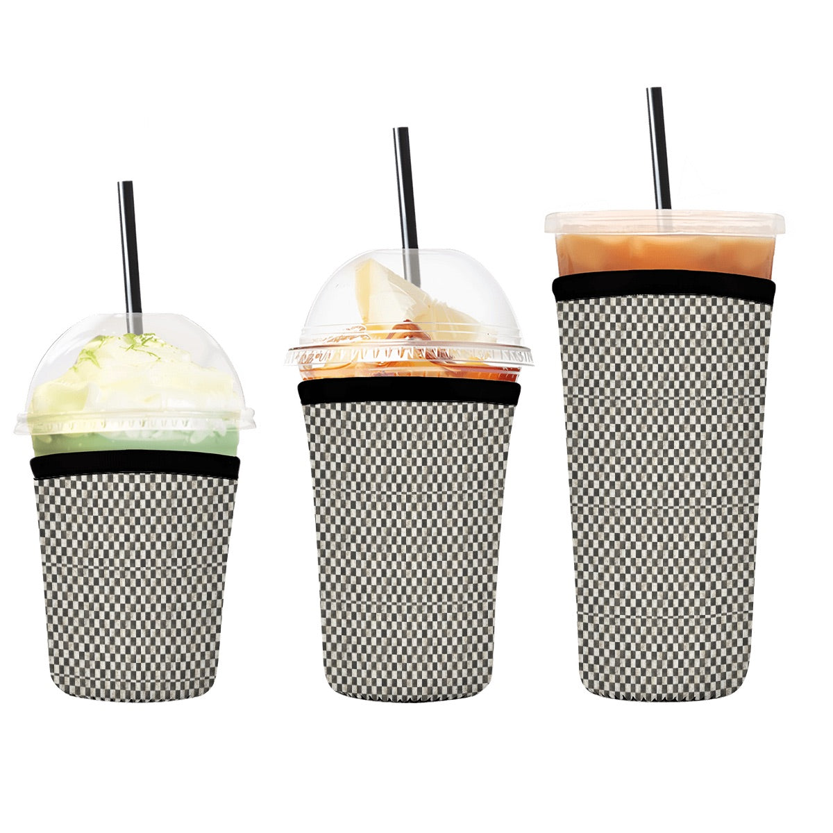 Black and White checkered Neoprene Koozies Cup Sleeve 3pcs 1 5 2 5