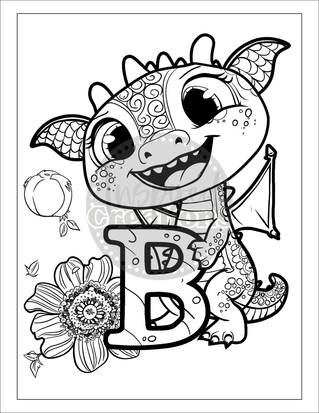 Alphabet and Numbers Coloring with Dragon || Digital Product
