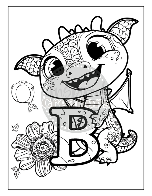 Alphabet and Numbers Coloring with Dragon || Digital Product