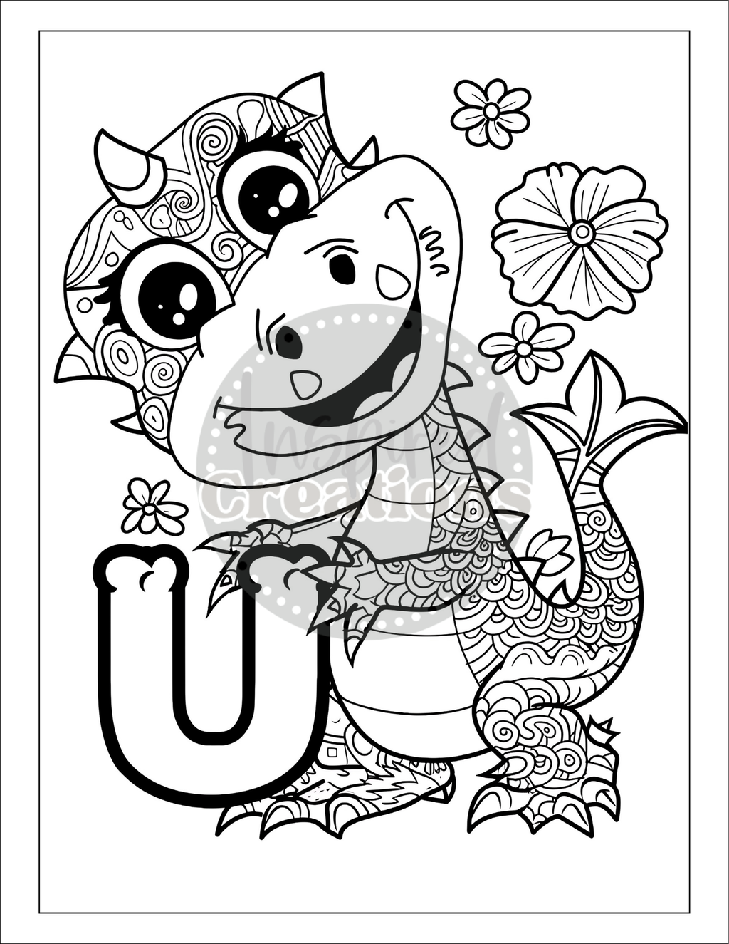 Alphabet and Numbers Coloring with Dragon || Digital Product