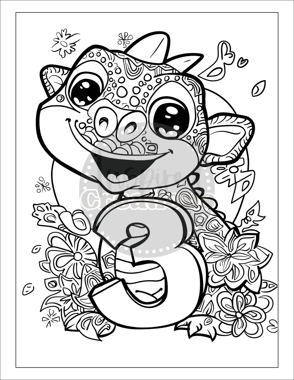 Alphabet and Numbers Coloring with Dragon || Digital Product