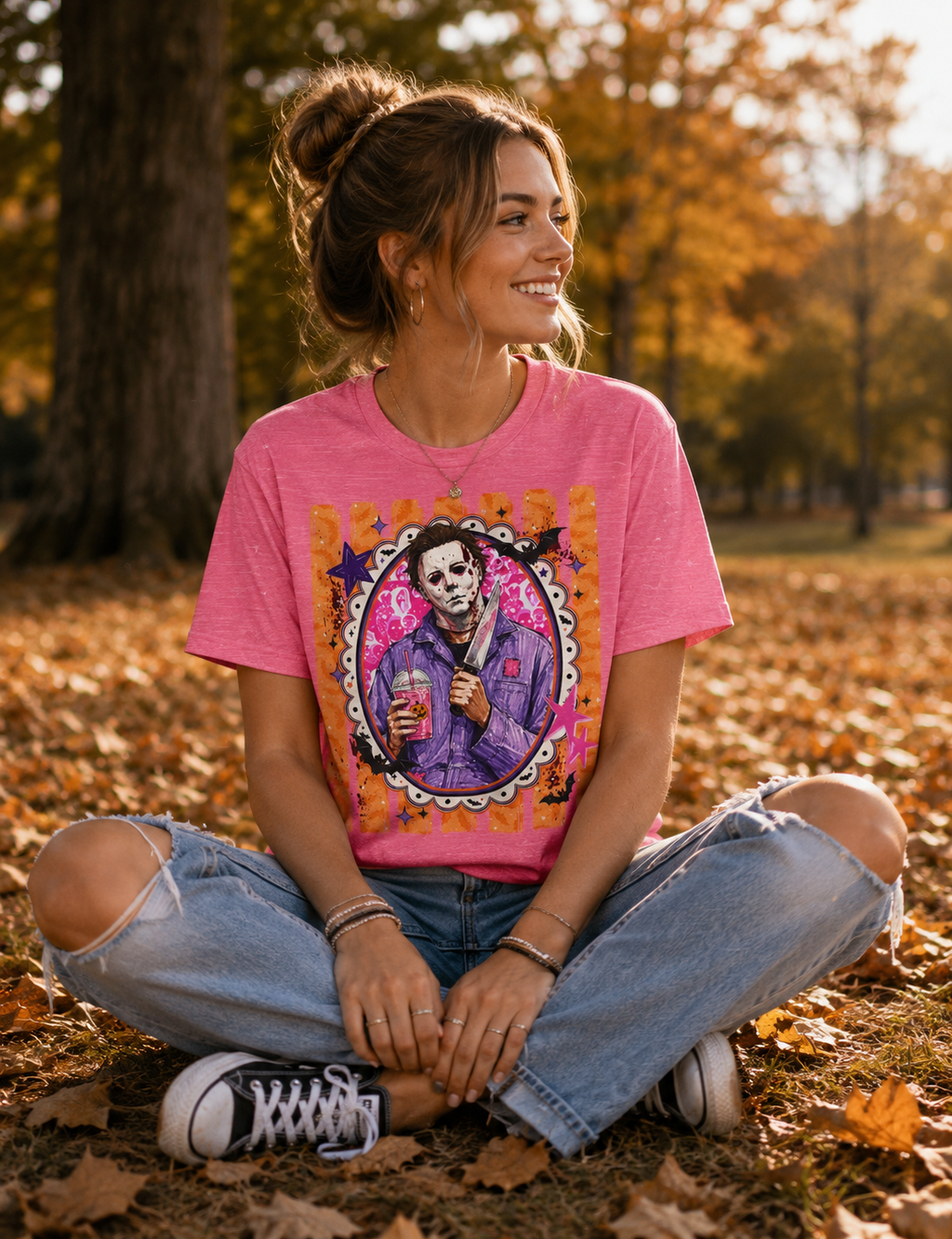 Michael Myers Retro Portrait Tee – Cute Creepy Halloween Horror Graphic Shirt