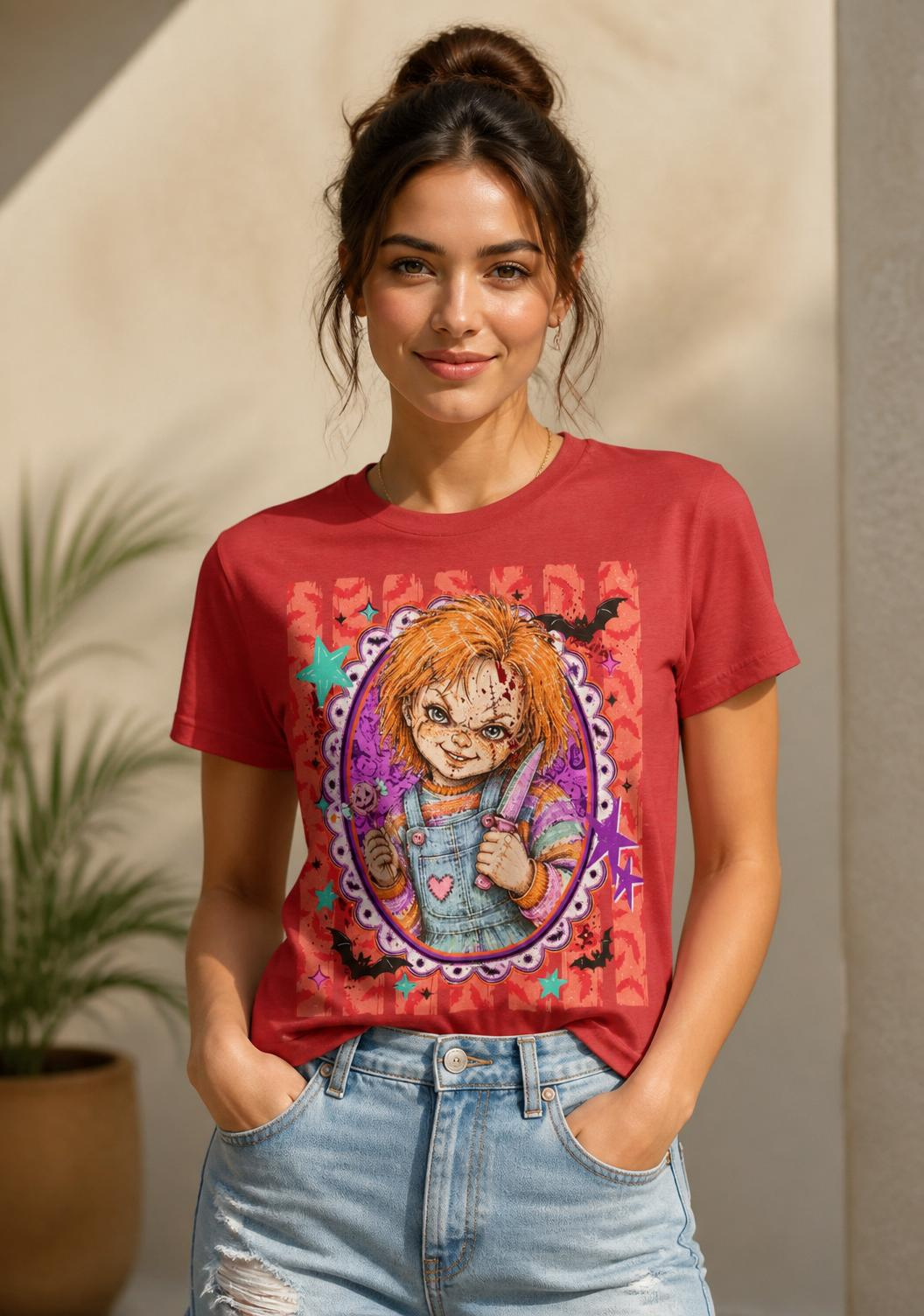Chucky Doll Graphic Tee — Cute Creepy Chucky-Inspired Design