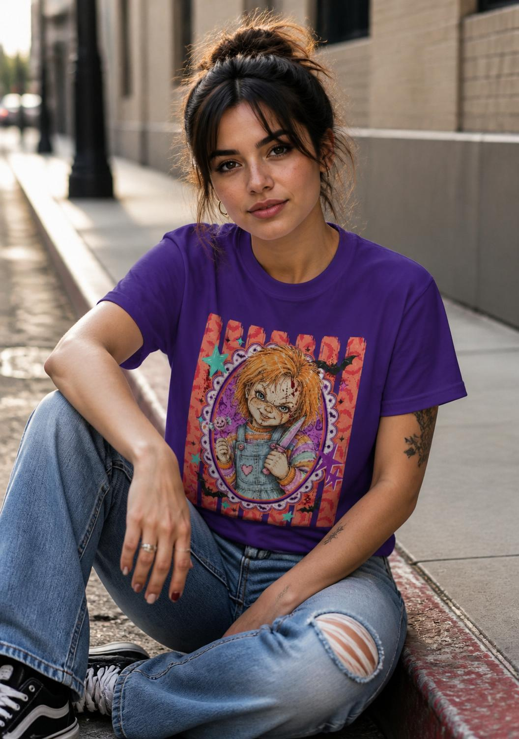 Chucky Doll Graphic Tee — Cute Creepy Chucky-Inspired Design